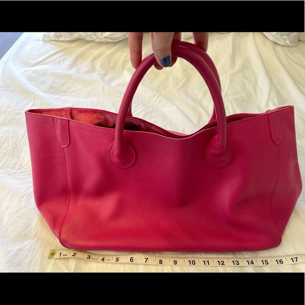 Small Classic Leather Beck Bag in Cosmo (Hot Pink) EUC
